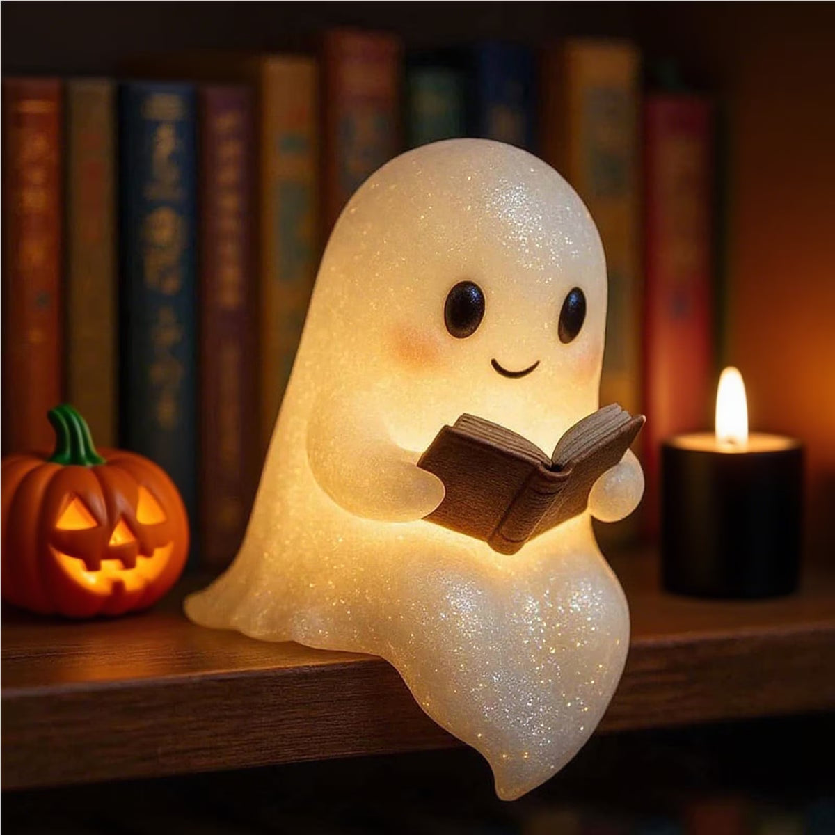Cute Ghost Reading Book Lamp